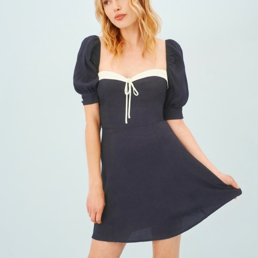Reformation Lillet Dress Navy